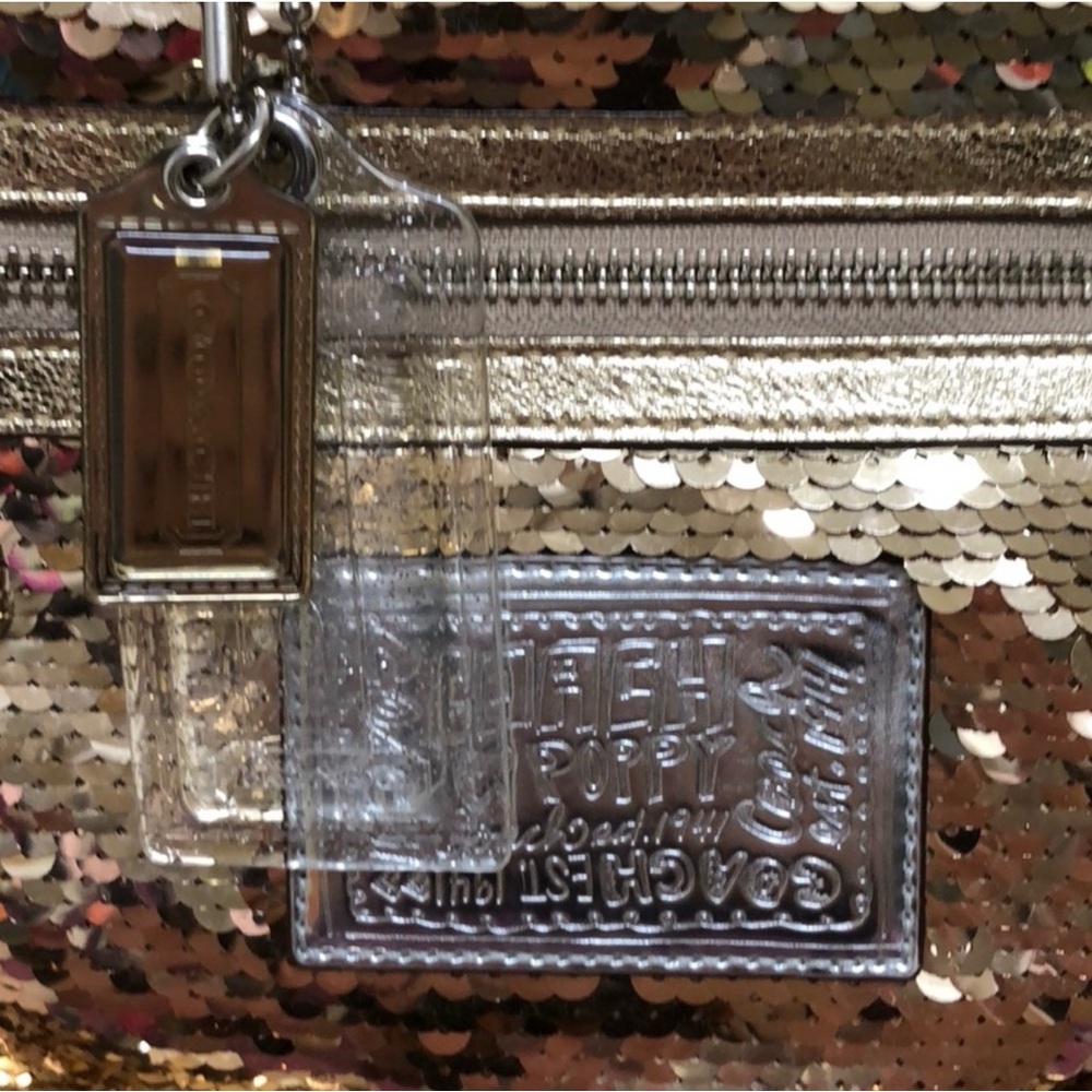 Coach Poppy Gold Sequin Backpack - Picture 3 of 8
